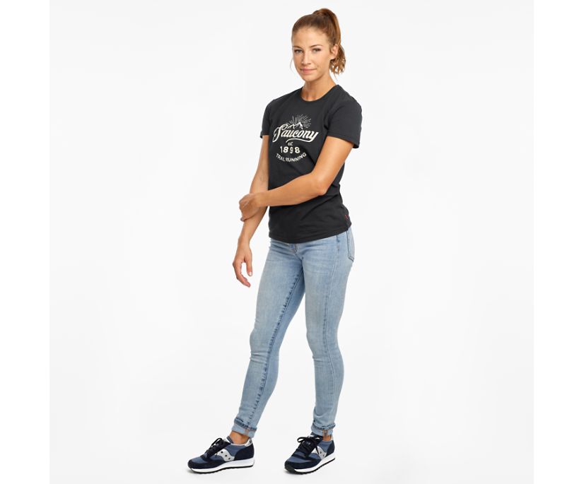 Saucony Rested Short Sleeve Women's Shirts Black | Canada 292YXFU